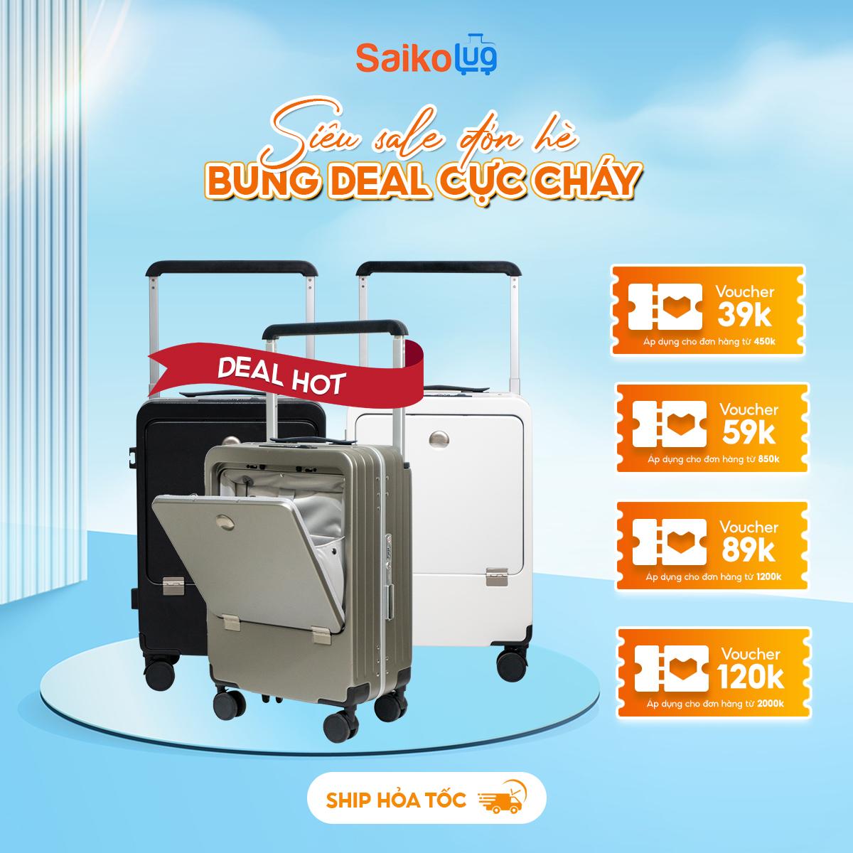 Vali Doanh Nhân TRAVELKING KN 8082 - Ngăn Laptop Chống Sốc, Cổng Sạc USB, Khóa TSA An Toàn, Bánh Xe 360° Linh Hoạt