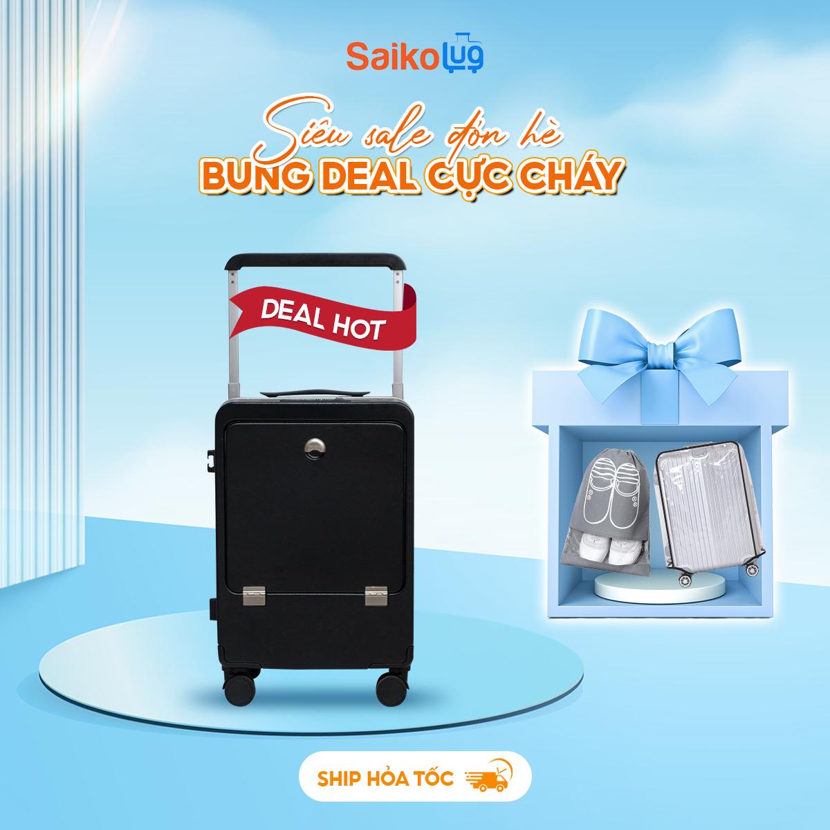 Vali Doanh Nhân TRAVELKING KN 8082 - Ngăn Laptop Chống Sốc, Cổng Sạc USB, Khóa TSA An Toàn, Bánh Xe 360° Linh Hoạt