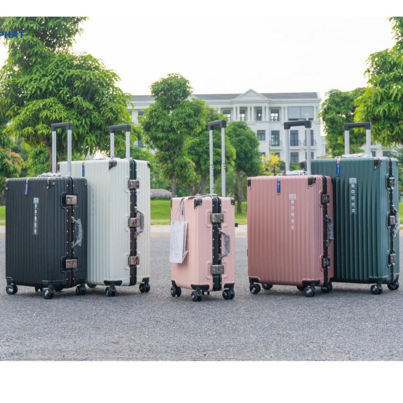 [Vali Hùng Phát] Vali Khung Nhôm 6007 Nhựa PC Cao Cấp - Khóa Sập - Khay Cốc & Móc Treo Tiện Lợi valik  hung