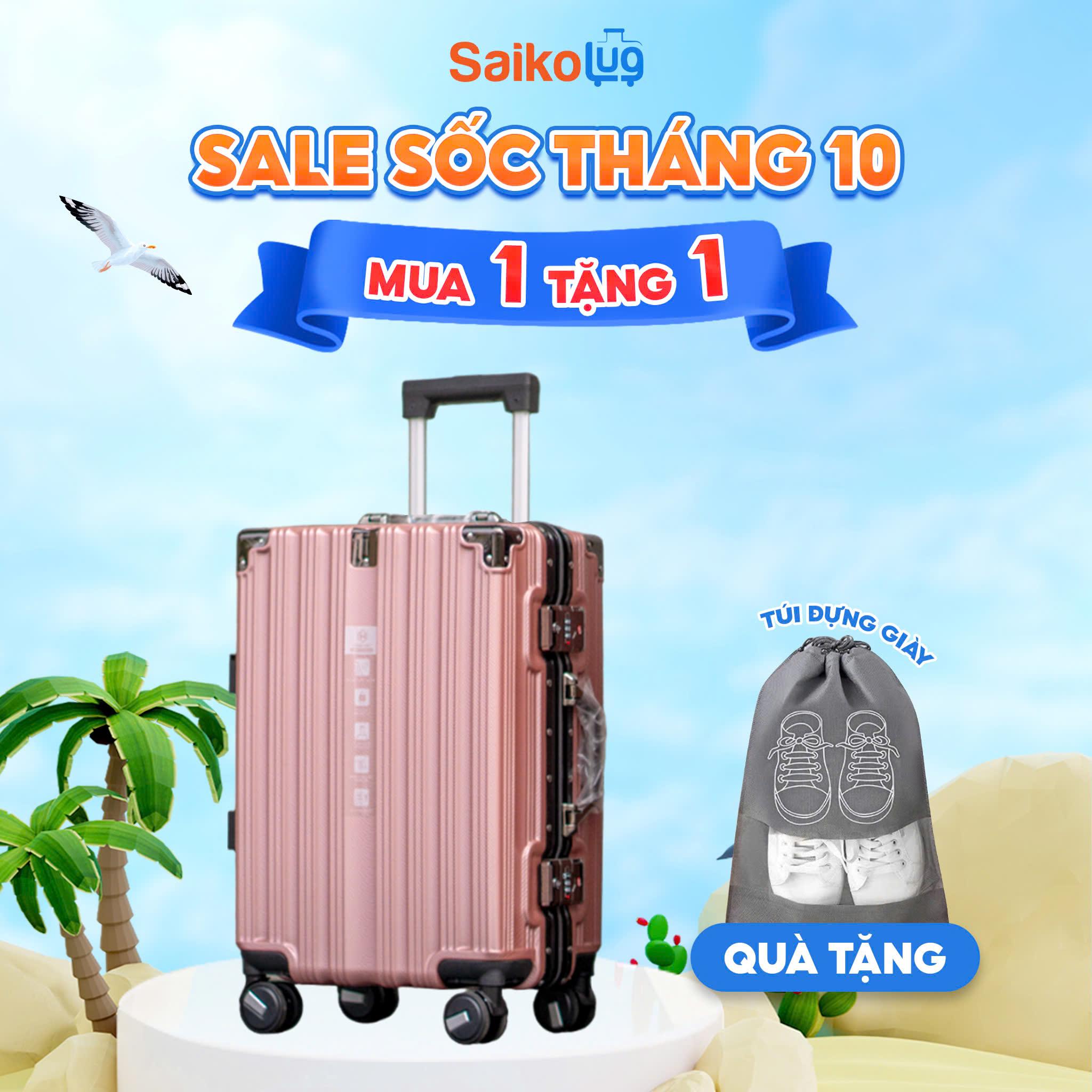 [Size 24] Vali khung nhôm HÙNG PHÁT 6008 Nhựa PC Khóa Sập Có Khay Để Cốc Móc Treo Tiện Lợi