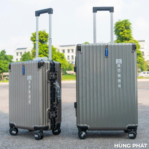 [Vali Hùng Phát] Vali Khung Nhôm 6007 Nhựa PC Cao Cấp - Khóa Sập - Khay Cốc & Móc Treo Tiện Lợi valik  hung