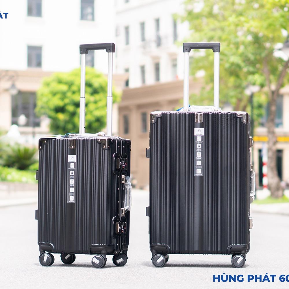 [Size28] Vali khung nhôm HÙNG PHÁT 6008 Nhựa PC Khóa Sập Có Khay Để Cốc Móc Treo Tiện Lợi