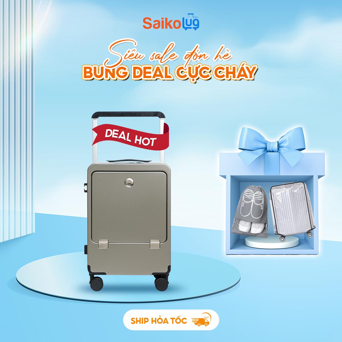 Vali Doanh Nhân TRAVELKING KN 8082 - Ngăn Laptop Chống Sốc, Cổng Sạc USB, Khóa TSA An Toàn, Bánh Xe 360° Linh Hoạt