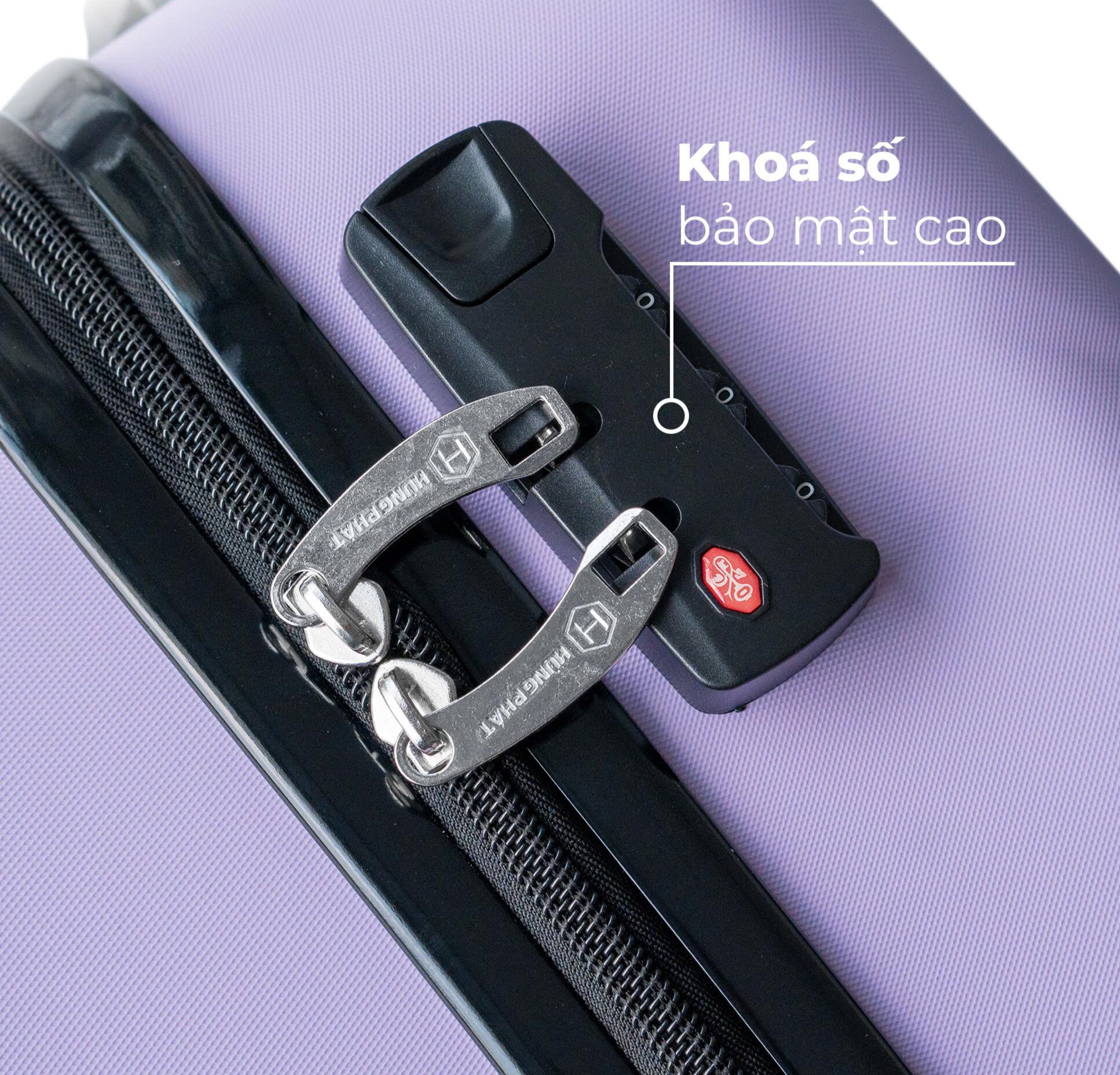 [Vali Hùng Phát] Vali kéo 230 nhựa Abs siêu nhẹ có khay để cốc, móc treo đồ tiện lợi bảo hành 5 năm