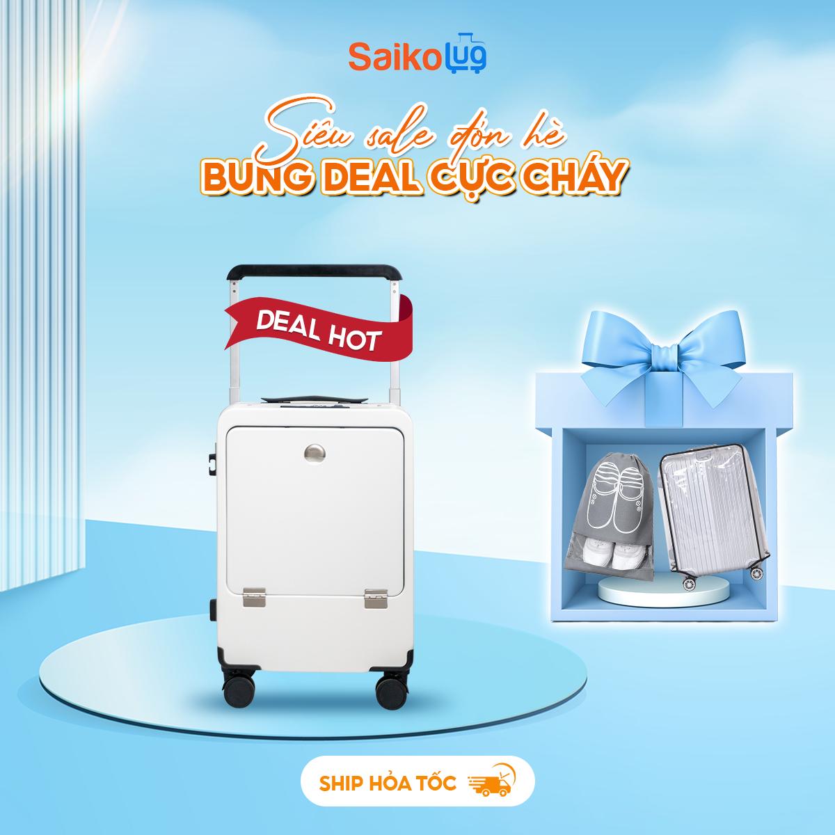 Vali Doanh Nhân TRAVELKING KN 8082 - Ngăn Laptop Chống Sốc, Cổng Sạc USB, Khóa TSA An Toàn, Bánh Xe 360° Linh Hoạt