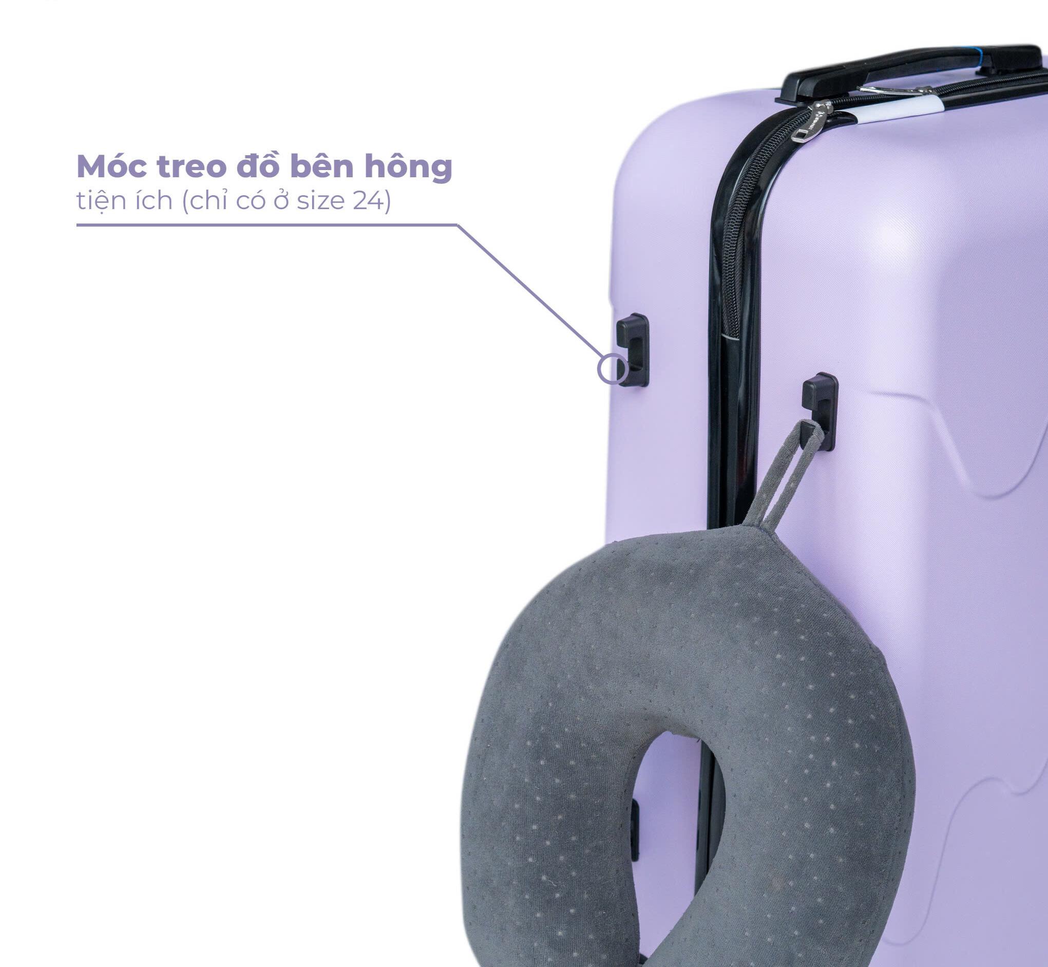 [Size 20] Vali kéo Hùng Phát 230 Nhựa Abs siêu nhẹ có khay để cốc, móc treo đồ tiện lợi