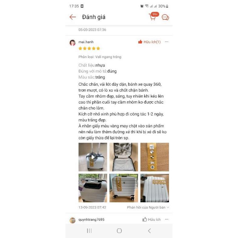 [Size 16] Vali nhựa Doanh Nhân 849  size 16 inch cao cấp nhựa dẻo nhỏ gọn tiện dụng công tác chính hãng