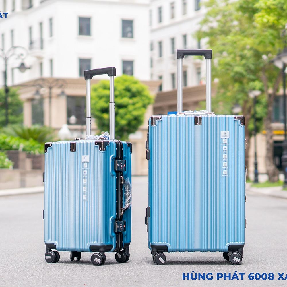 [Size 24] Vali khung nhôm HÙNG PHÁT 6008 Nhựa PC Khóa Sập Có Khay Để Cốc Móc Treo Tiện Lợi