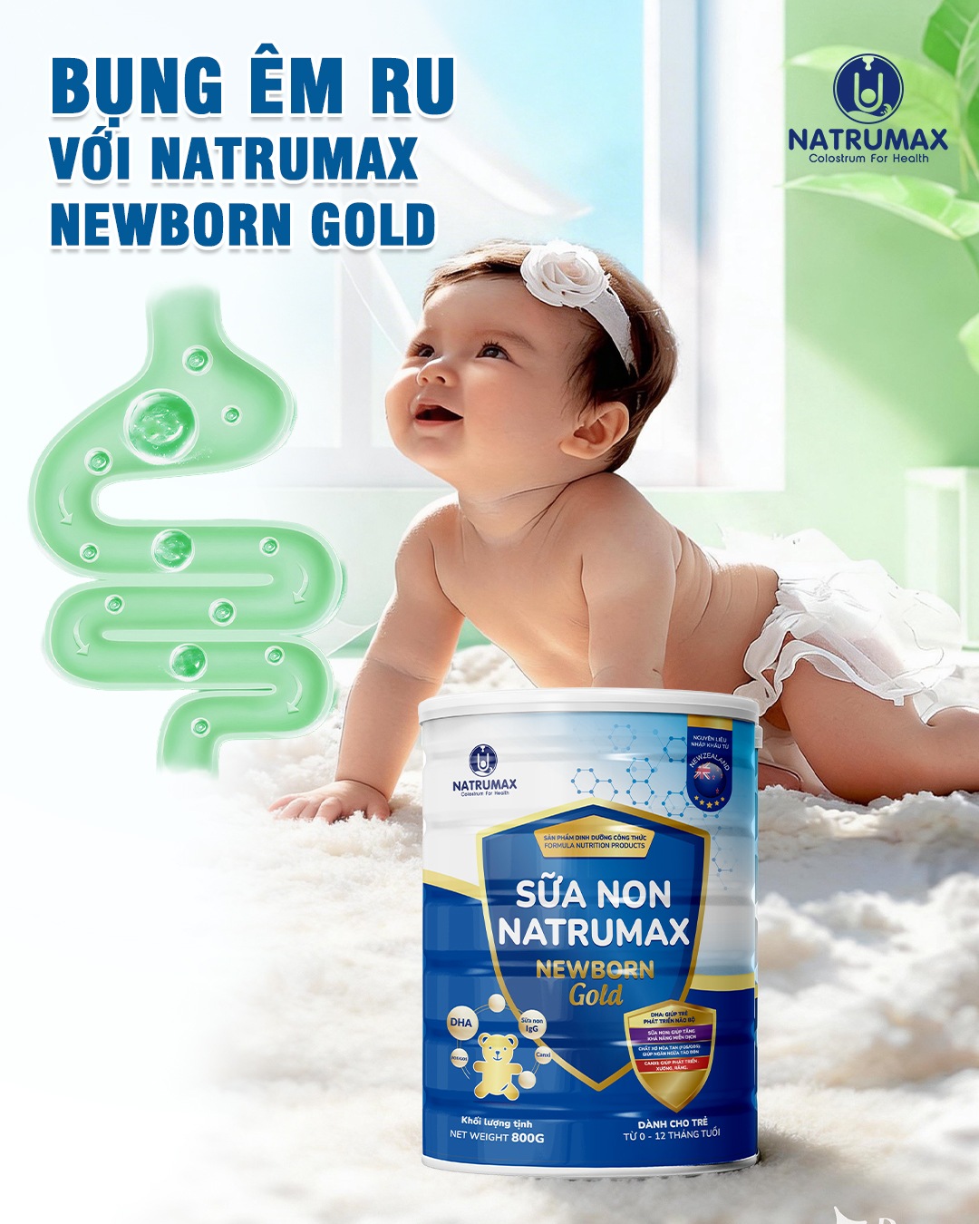 Chăm sóc hệ tiêu hóa cho trẻ sơ sinh – yếu tố quan trọng giúp bé ngủ ngon và phát triển khỏe mạnh