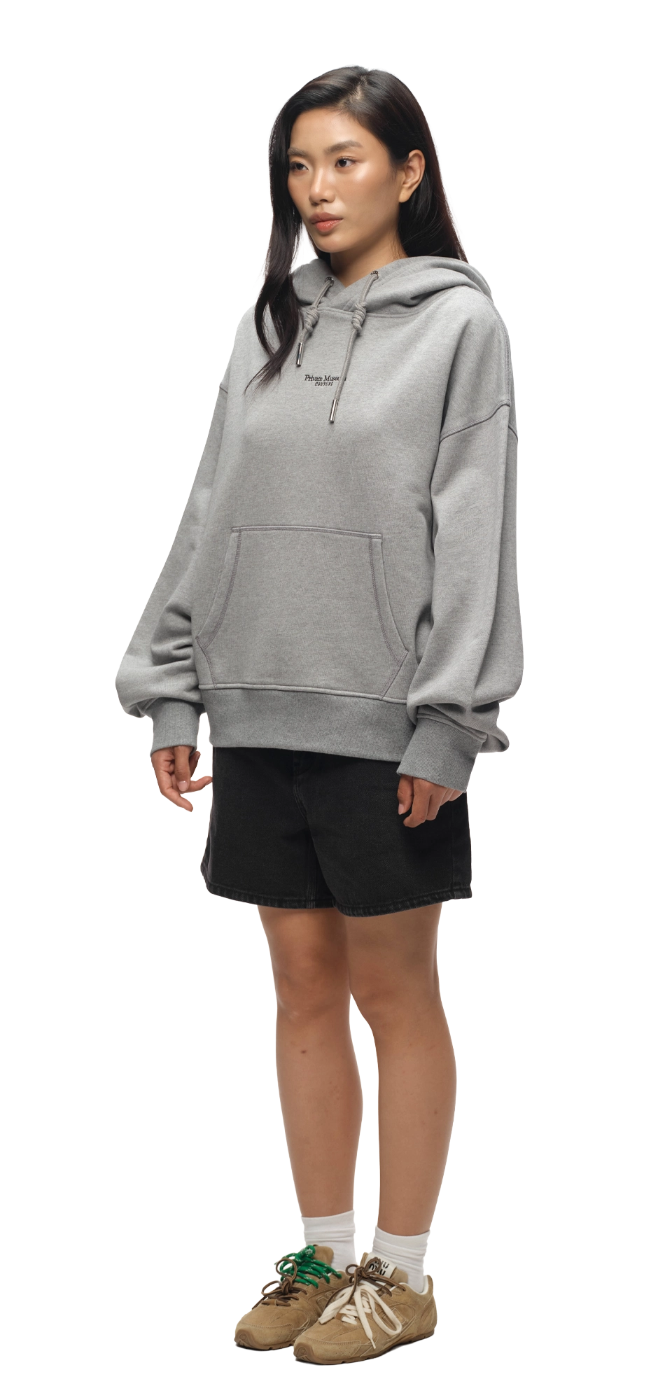 Gray Hoodie Embroidered Logo