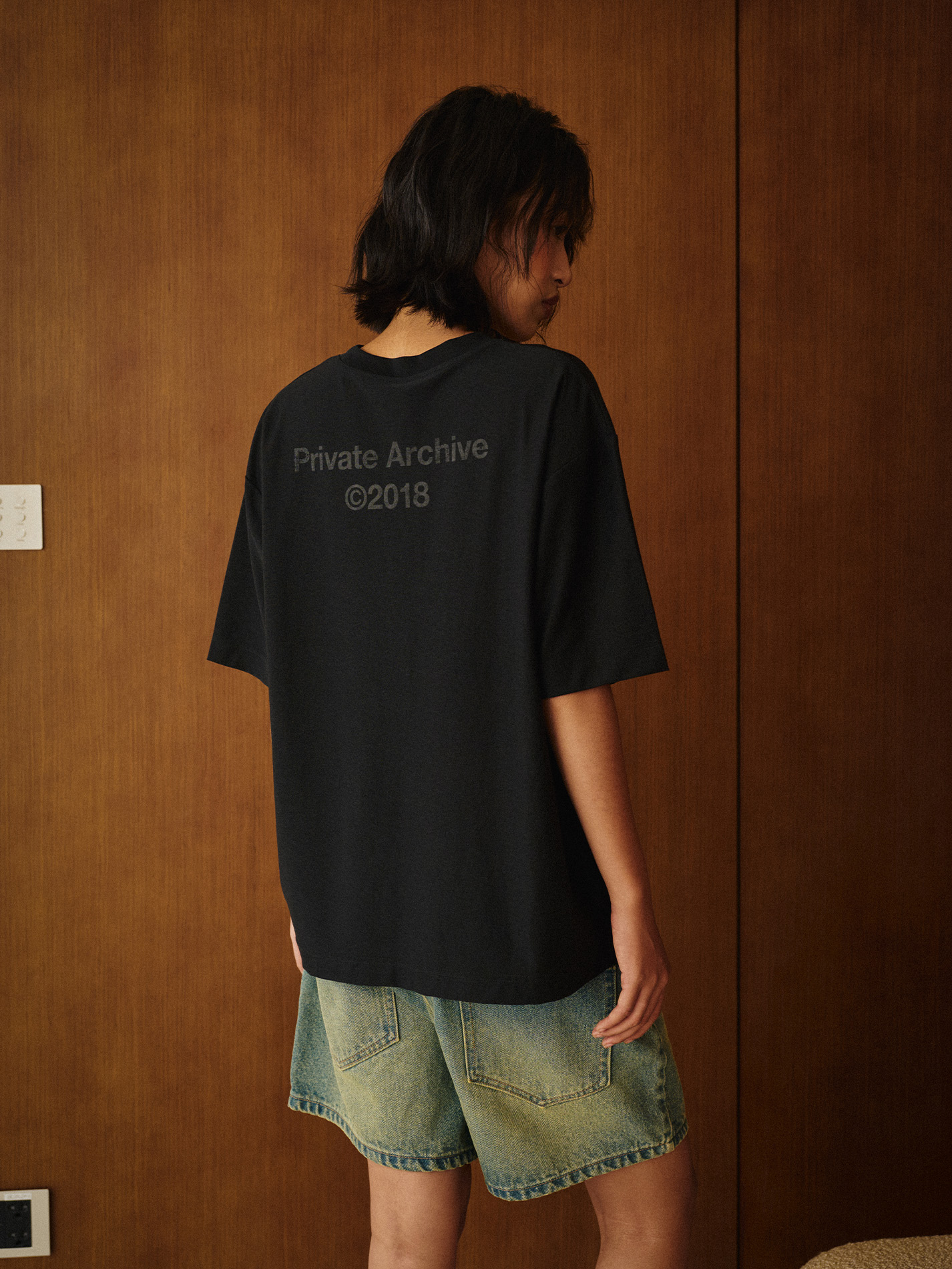 Black Cotton Twill Slub Shirt