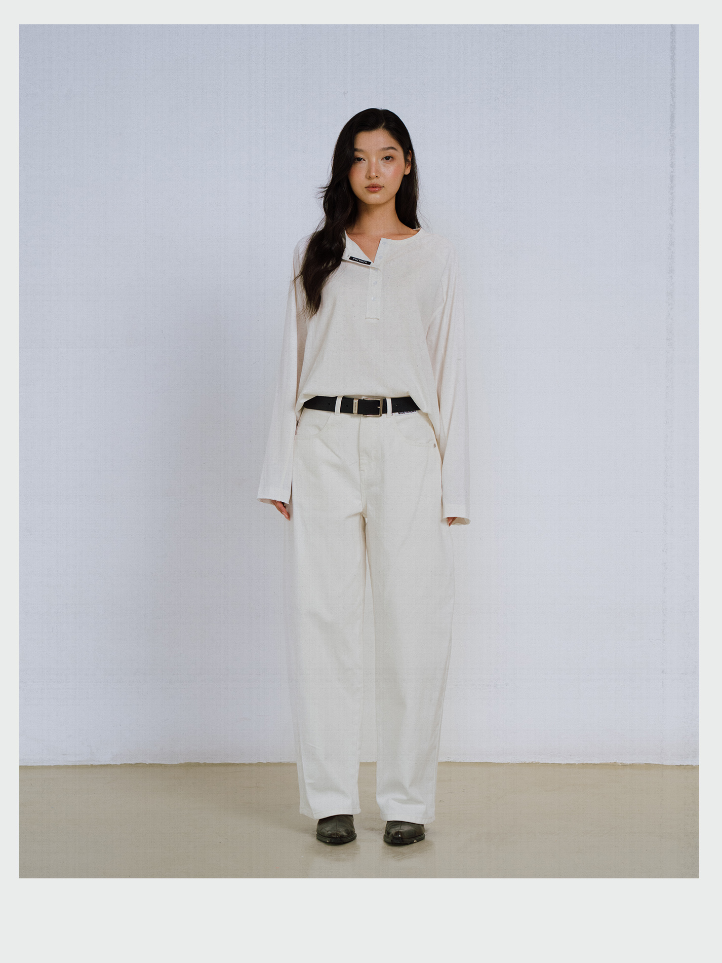 White Curved Leg Jeans