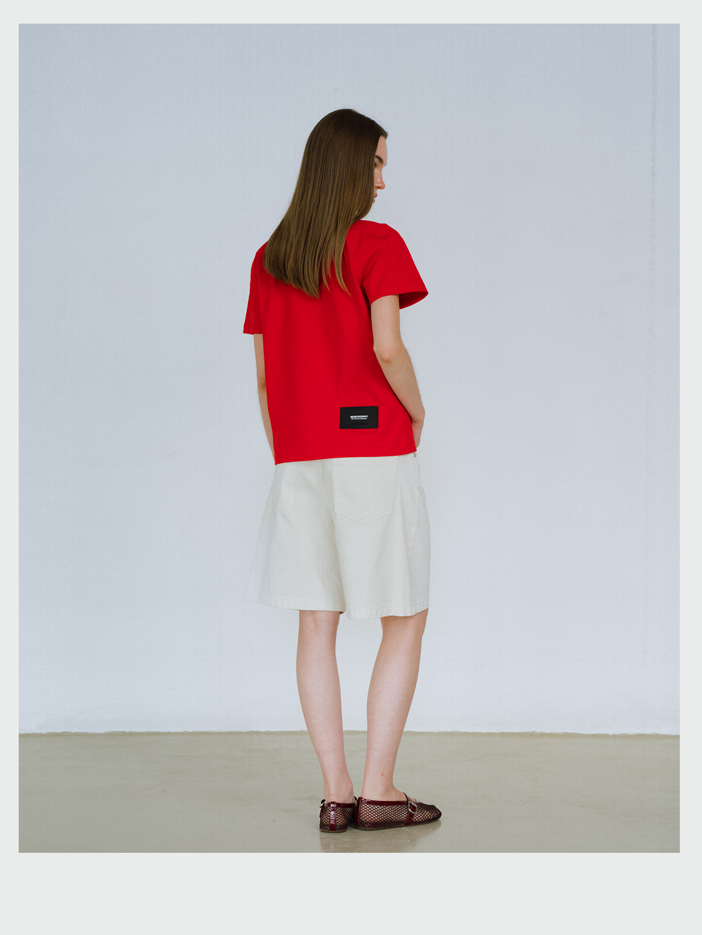 White Knee-Length Wide Denim Shorts