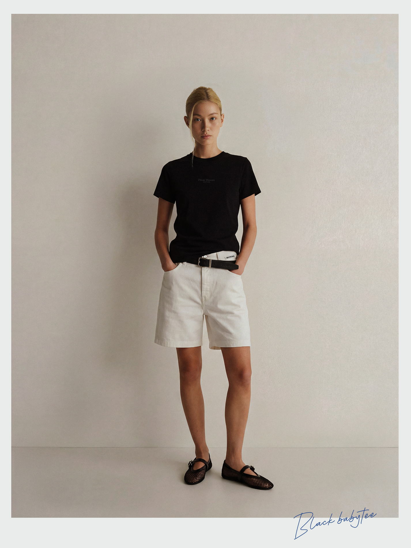 White Cotton Twill Slub Babytee