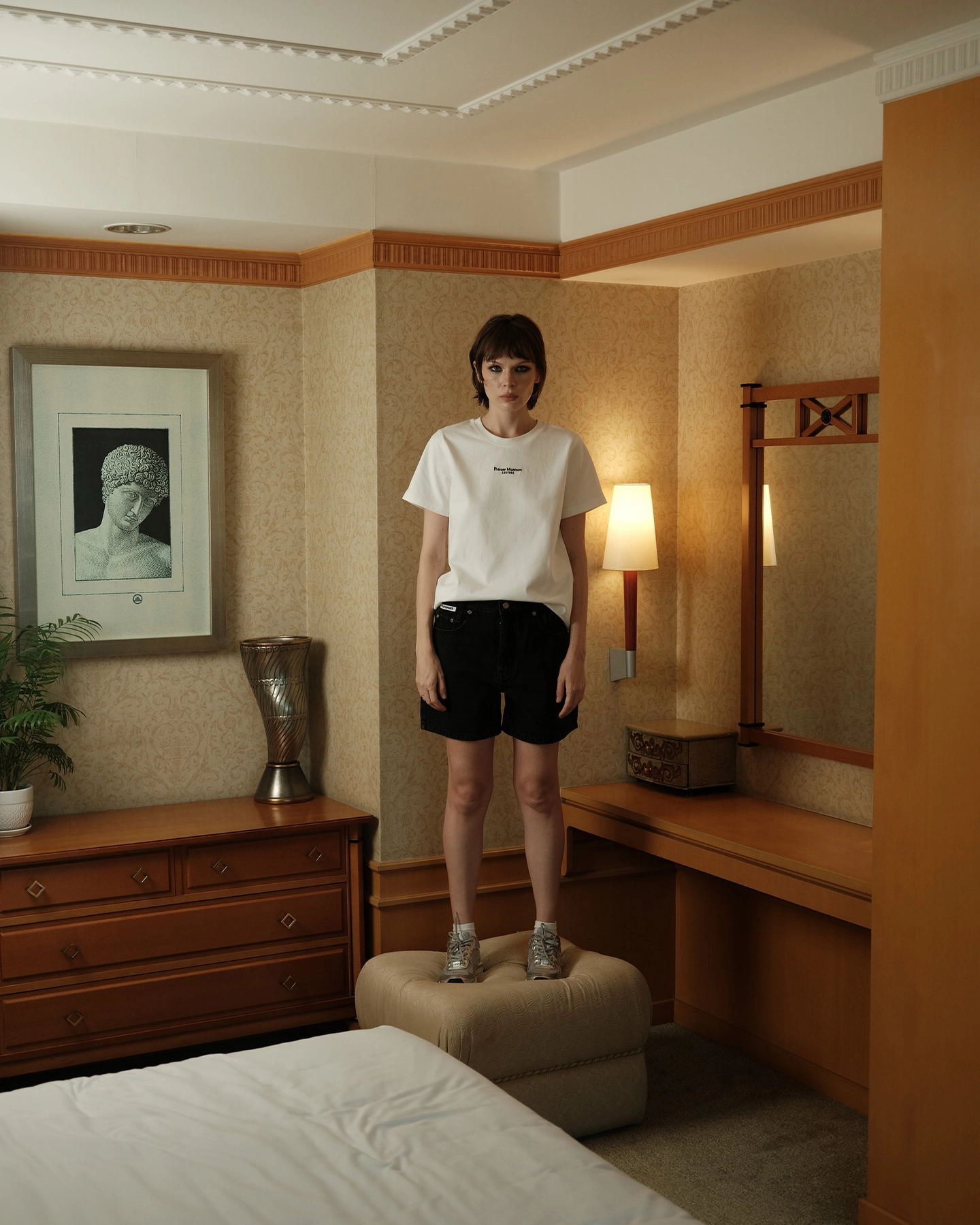 White Babytee Embroidery Logo