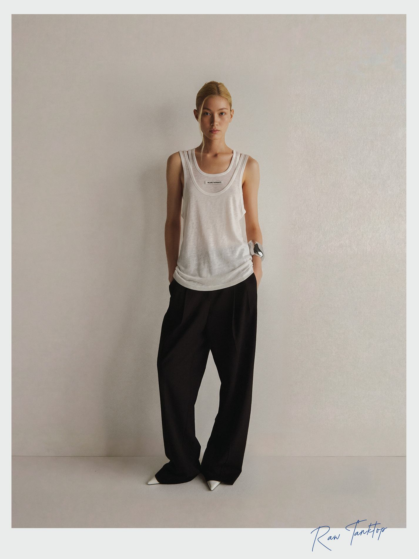 Twill Silk Raw Tanktop