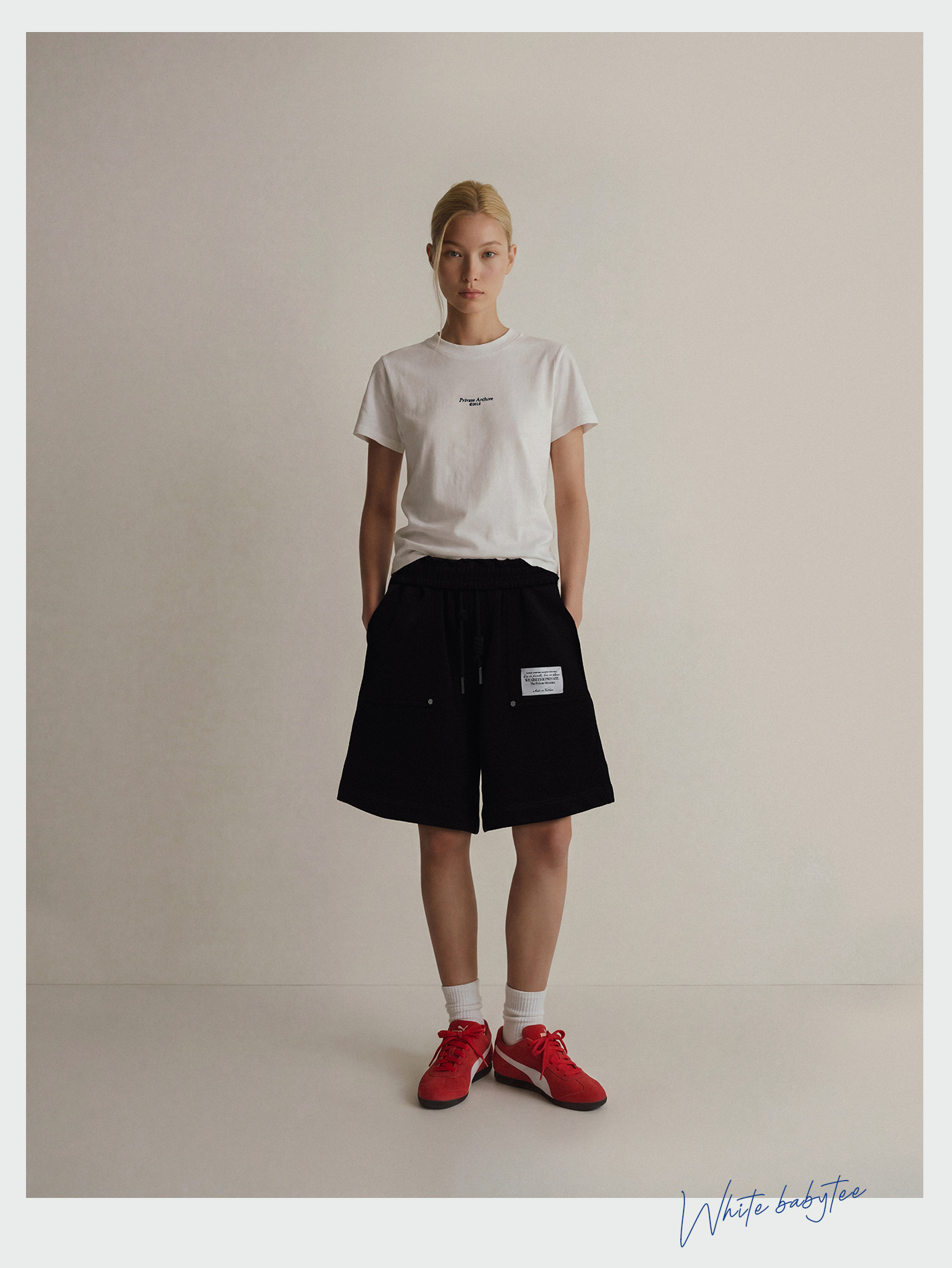White Cotton Twill Slub Babytee