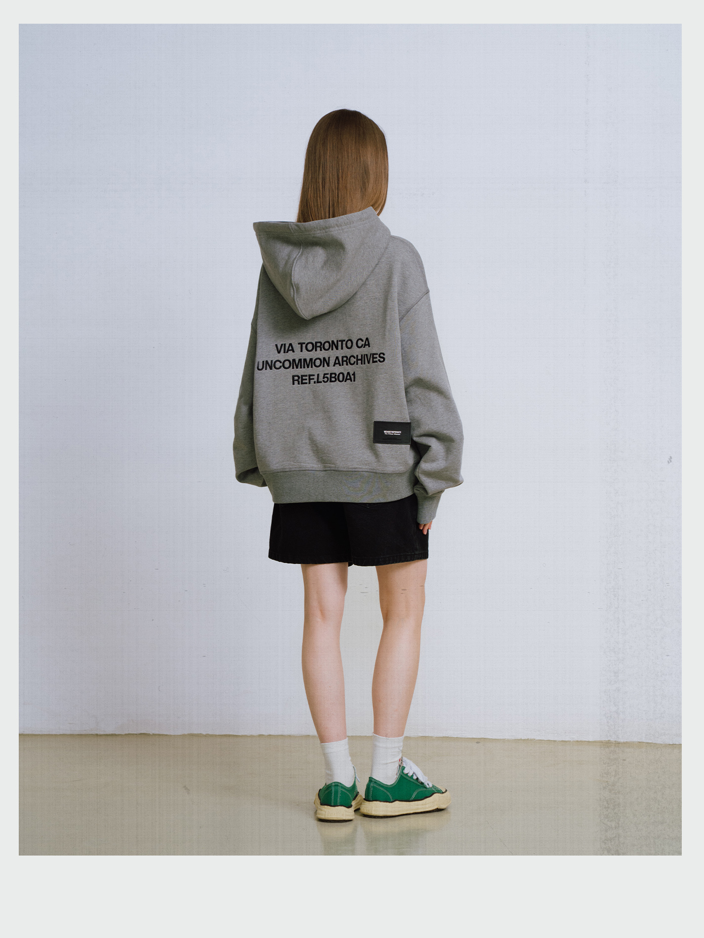 Grey Embroidered Private Hoodie