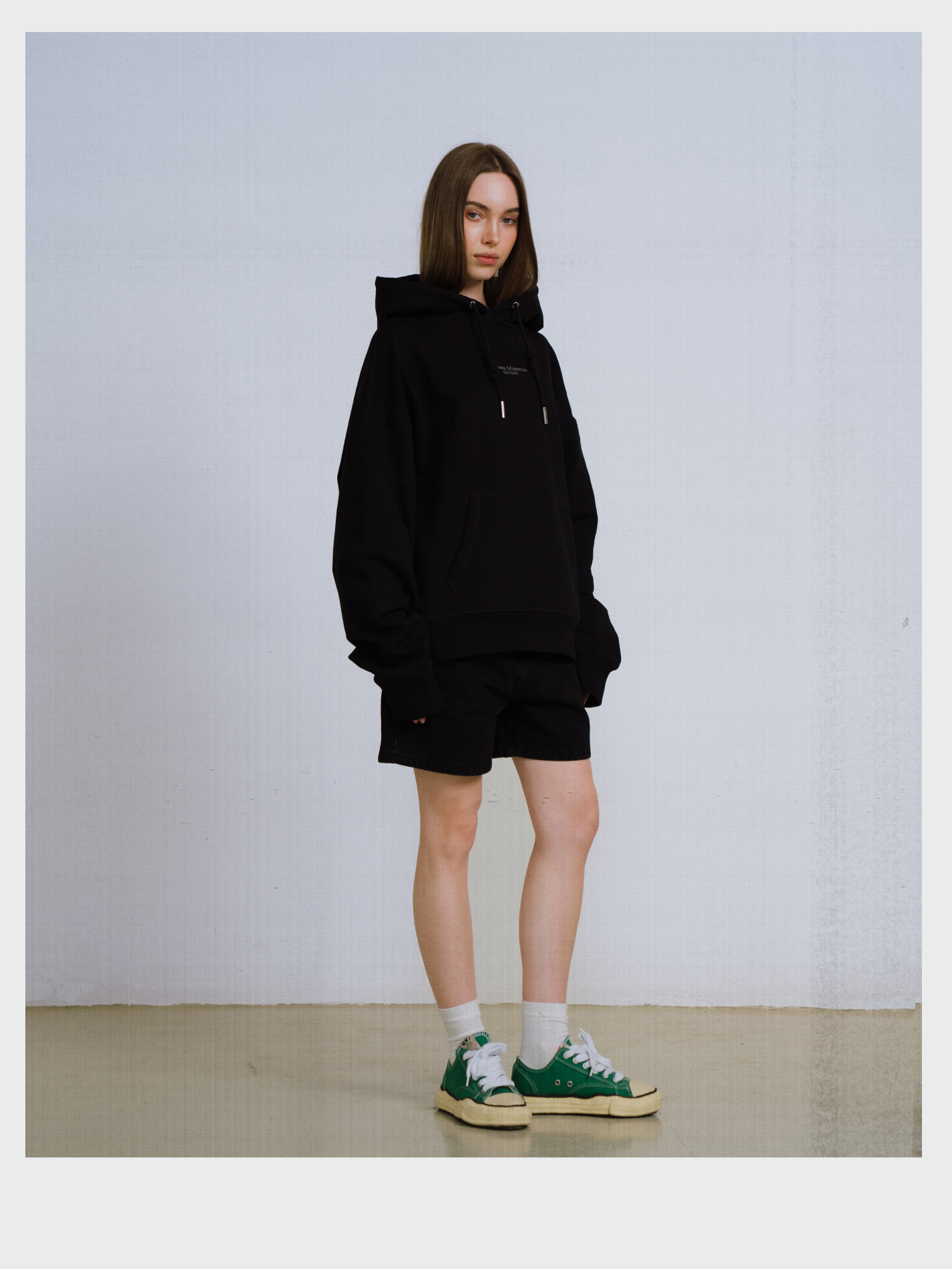 Black Embroidered Private Hoodie