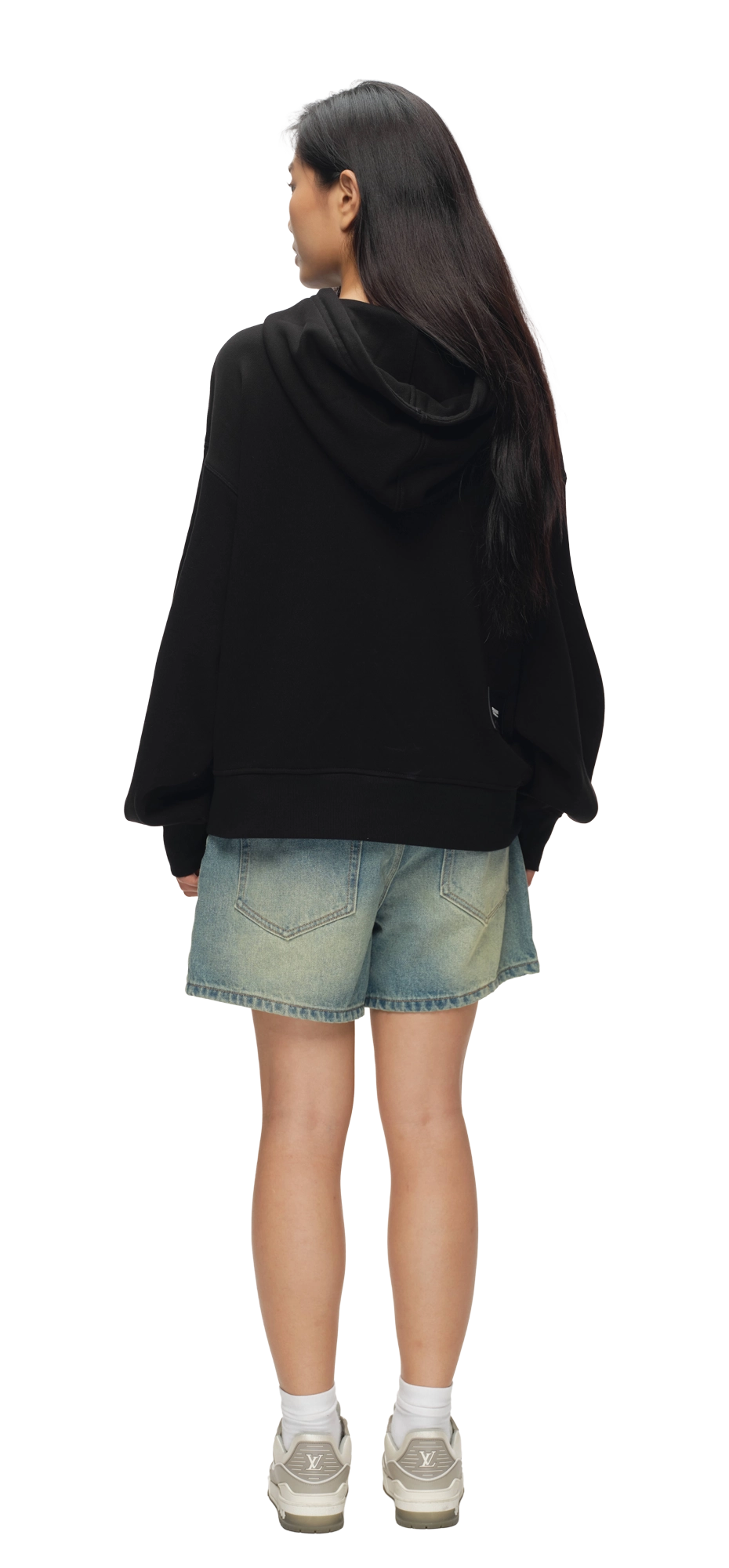 Black Embroider Private Hoodie