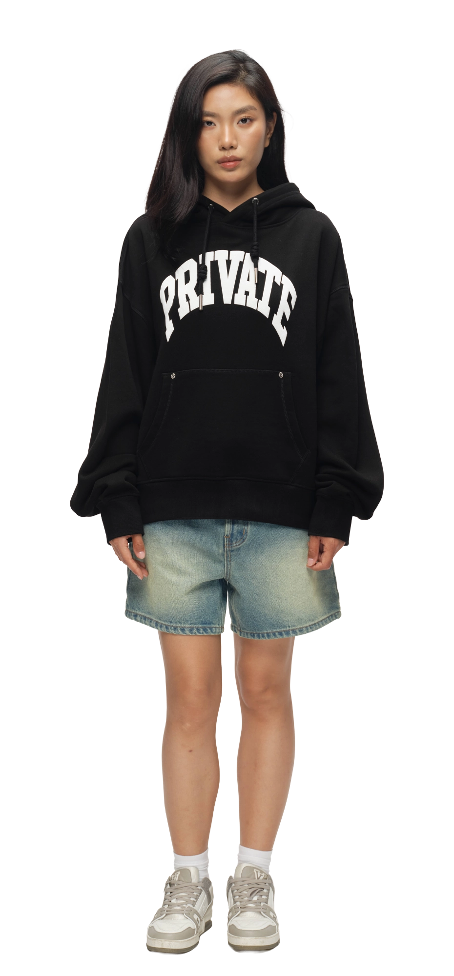 Black Hoodie Vintage Logo Private