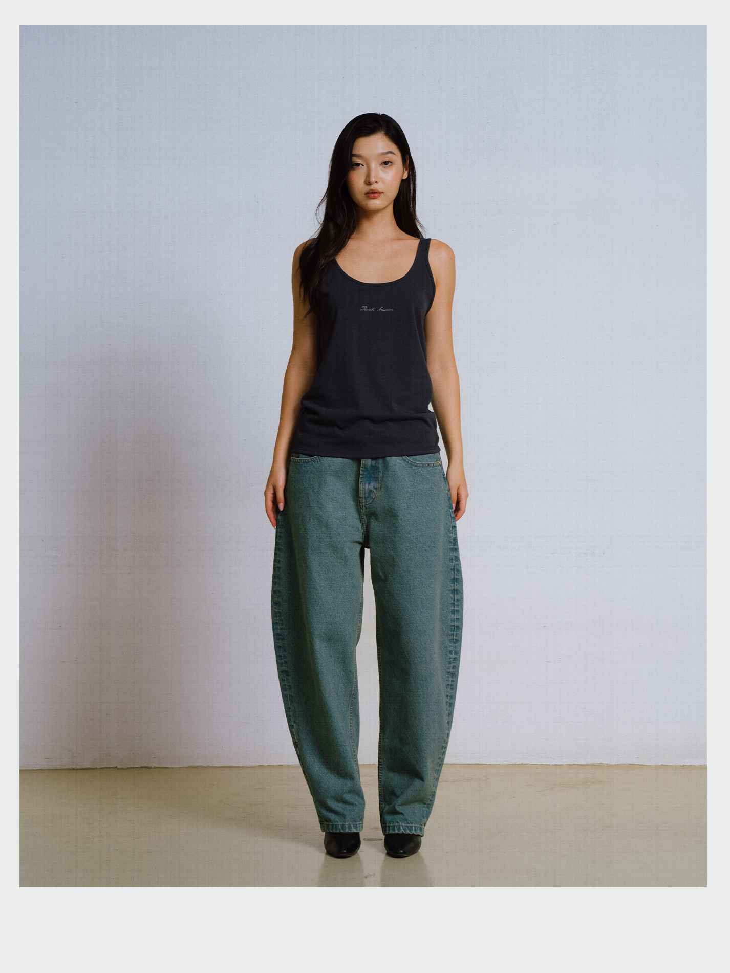 Vintage Blue Curved Leg Jeans