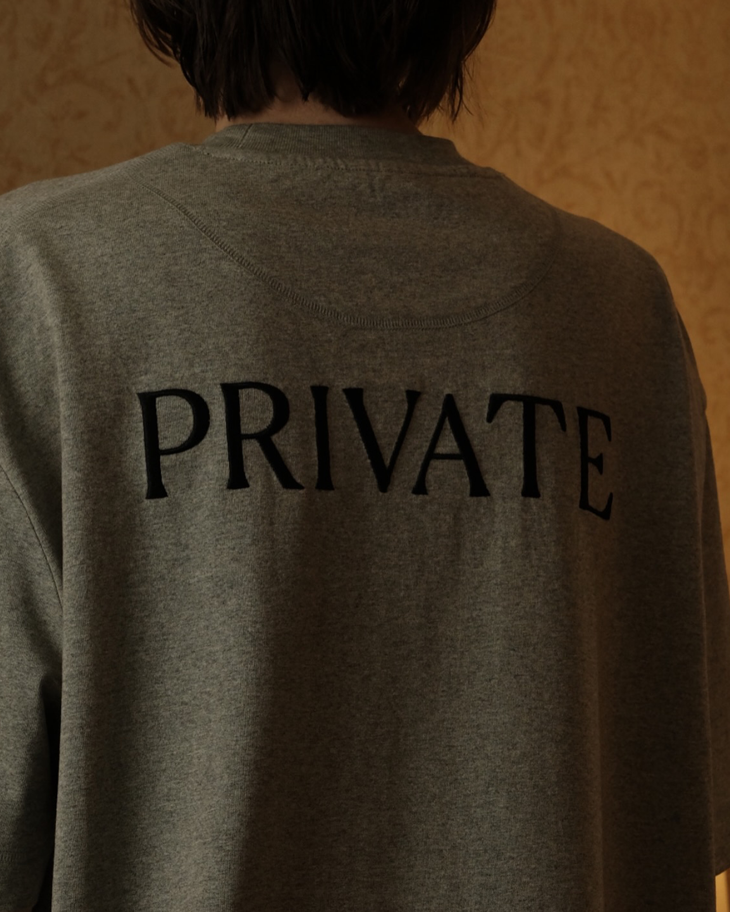 Gray Logo Embroidery Tshirt