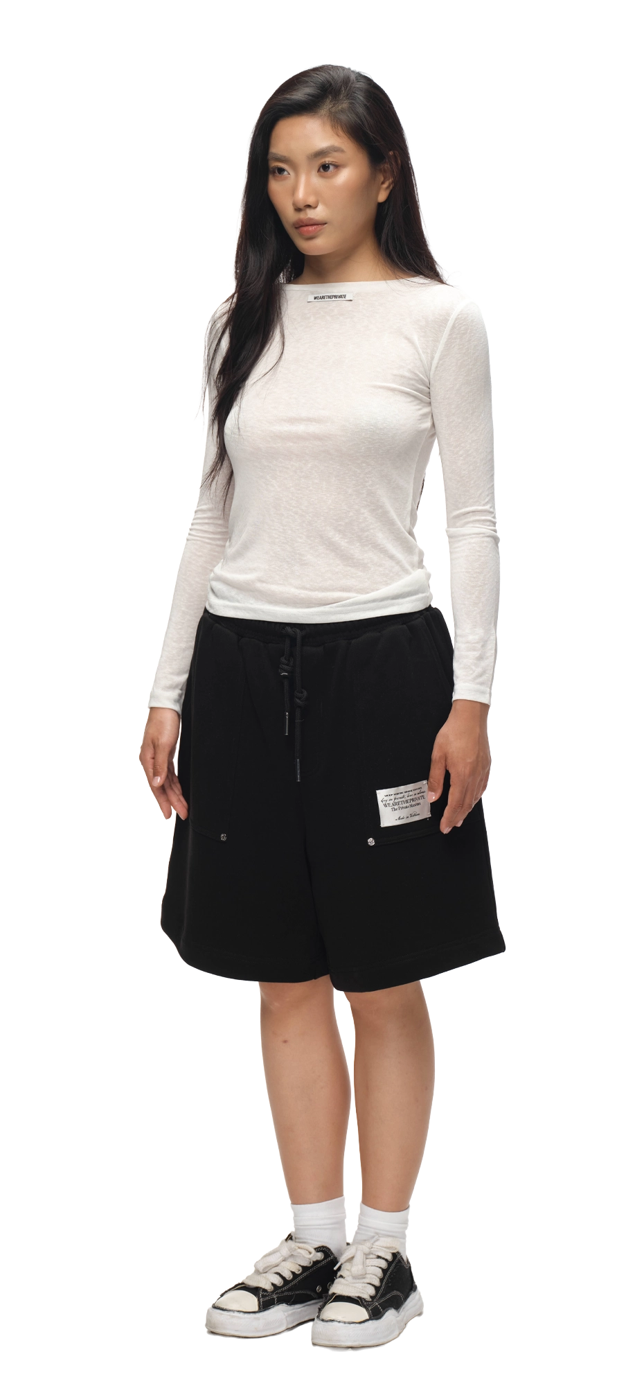 Black "Treno" Cotton Short