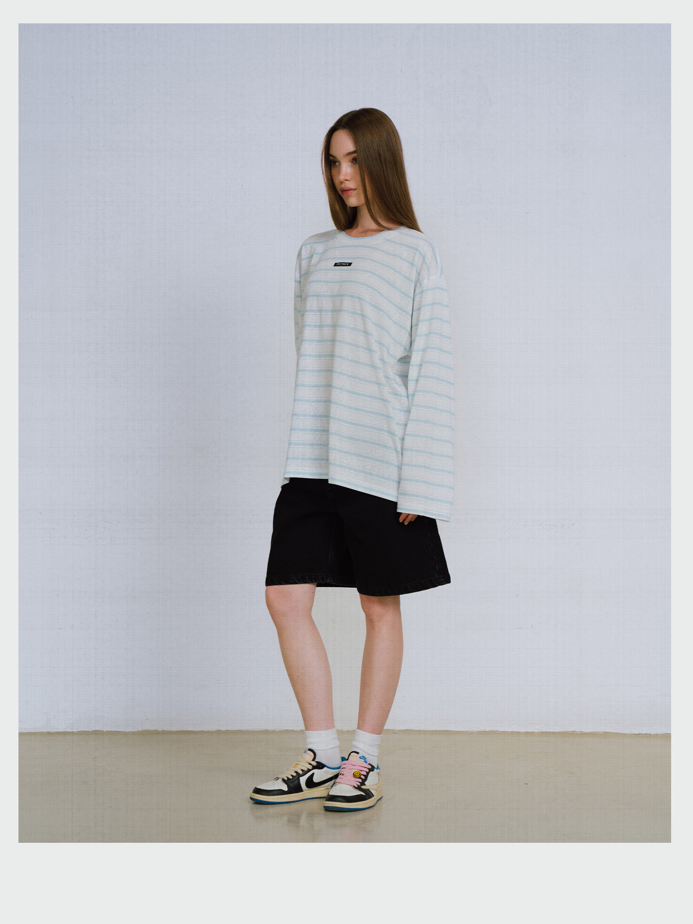 Sky Blue Striped Long Sleeves T-Shirt