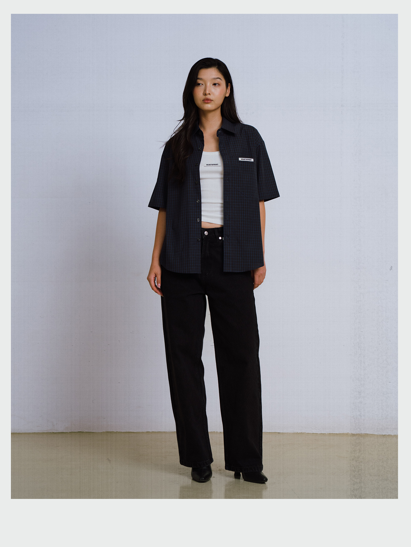 Navy Blue Check Shirt