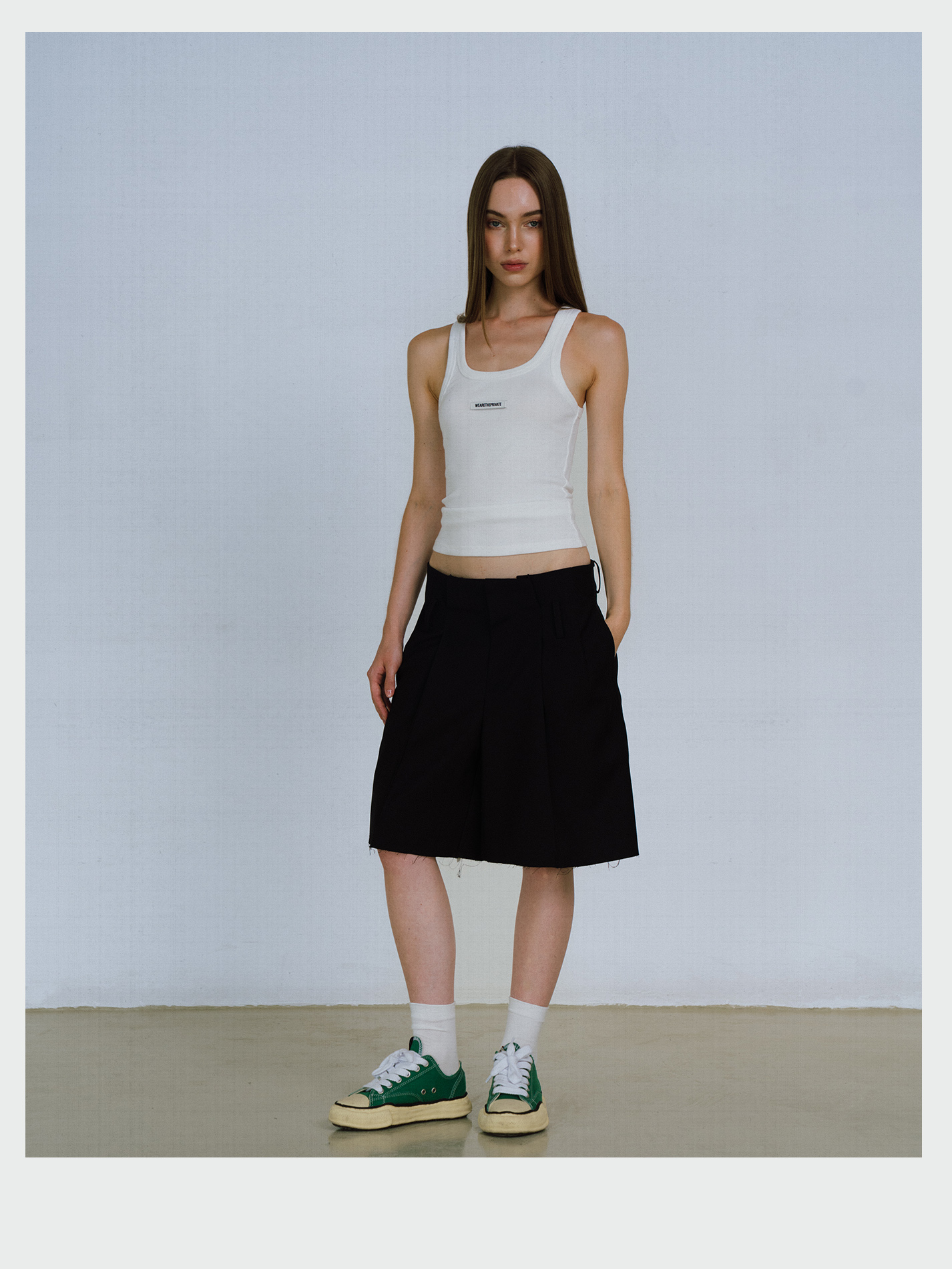 White Ribbed Tank Top