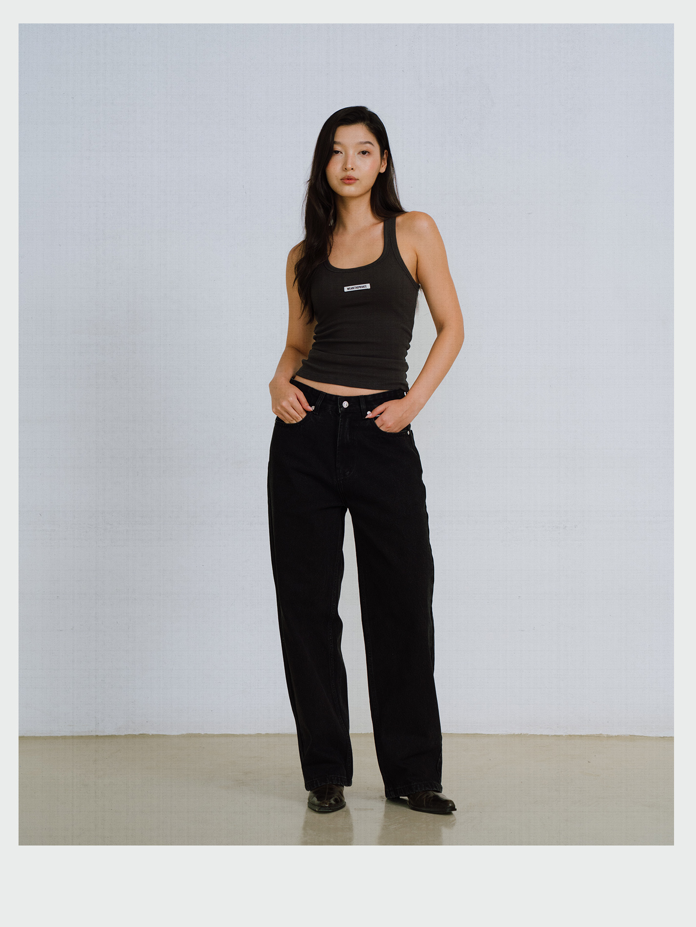 Graphite Grey Ribbed Tank Top