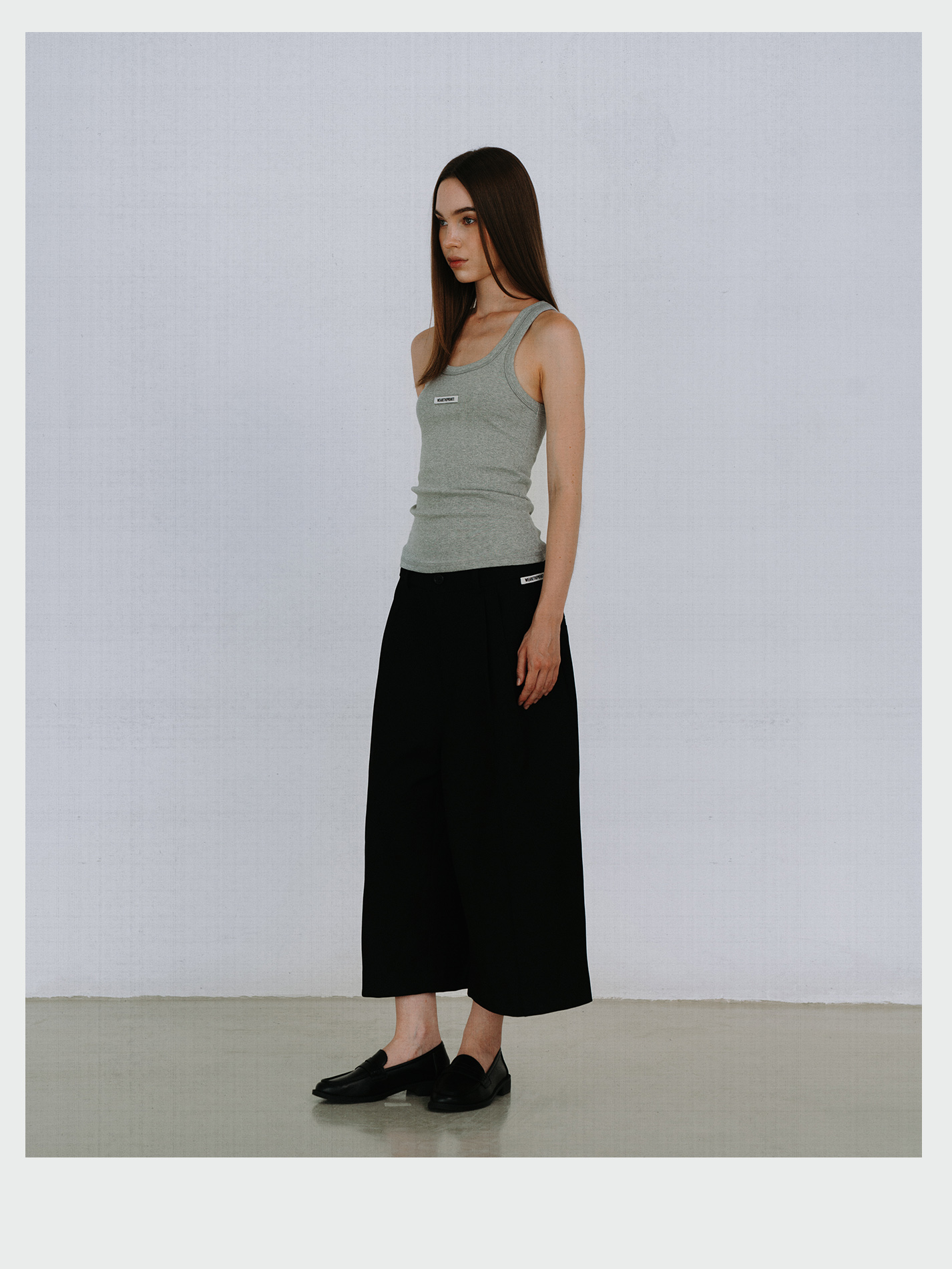 Black Wide Cropped Trousers