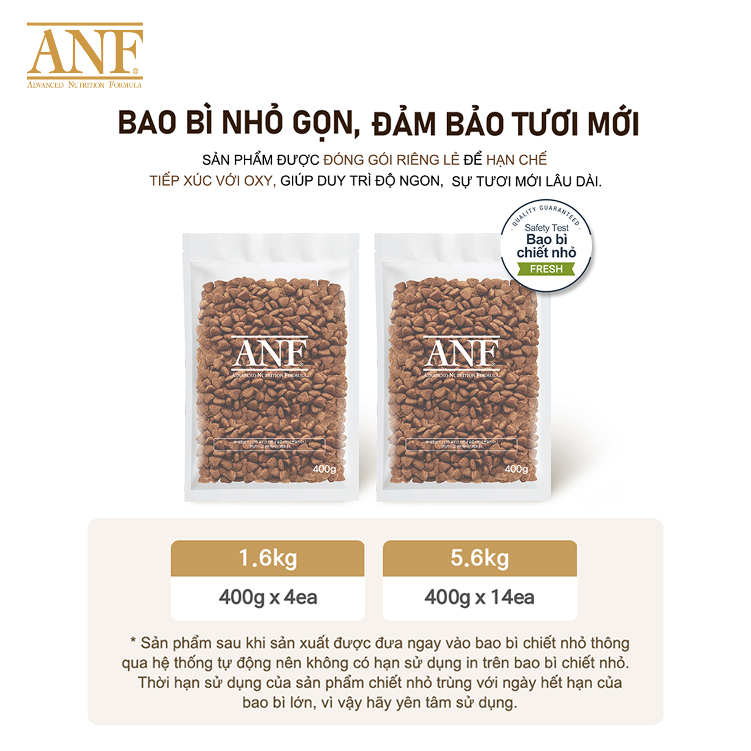 Hạt Hữu Cơ Dinh Dưỡng ANF Cho Mèo [Túi 400g - 1.6kg]
