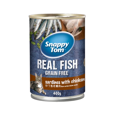 Pate Mèo SNAPPY TOM Real Fish & Real Meat [Lon 400g]