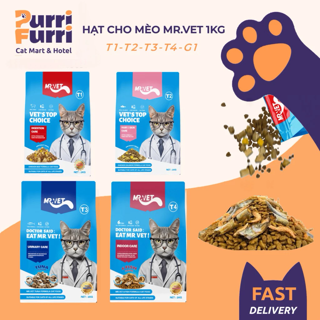Hạt MR.VET Mix Topping Cho Mèo Mọi Lứa Tuổi - T1/T2/T3/T4/T5/G1