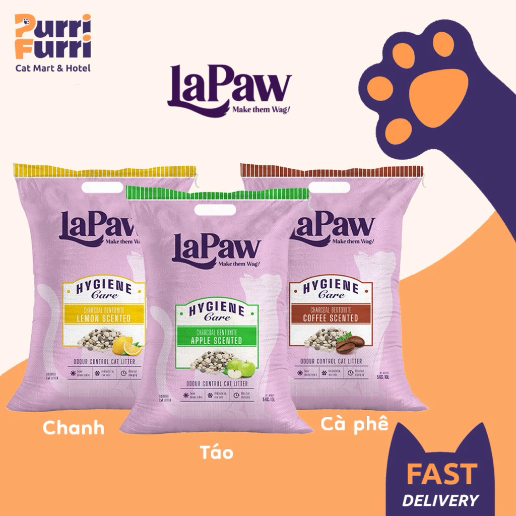 Cát Mèo LAPAW Đất Sét Mix Than Hoạt Tính [8L/10L/20L]
