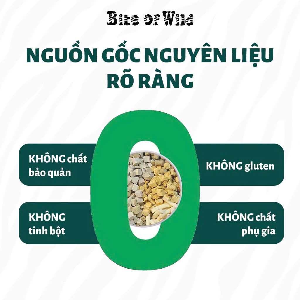 Thịt Cá Sấy Khô BITE OF WILD Cho Chó Mèo