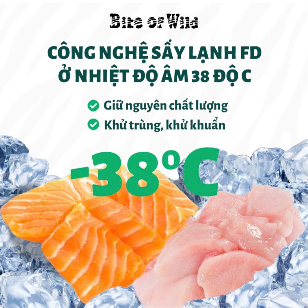 Thịt Cá Sấy Khô BITE OF WILD Cho Chó Mèo