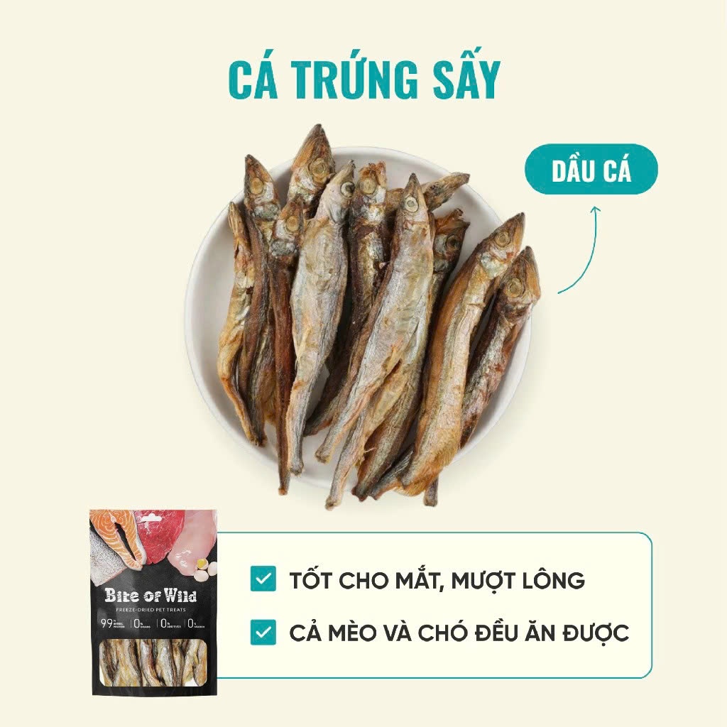 Thịt Cá Sấy Khô BITE OF WILD Cho Chó Mèo