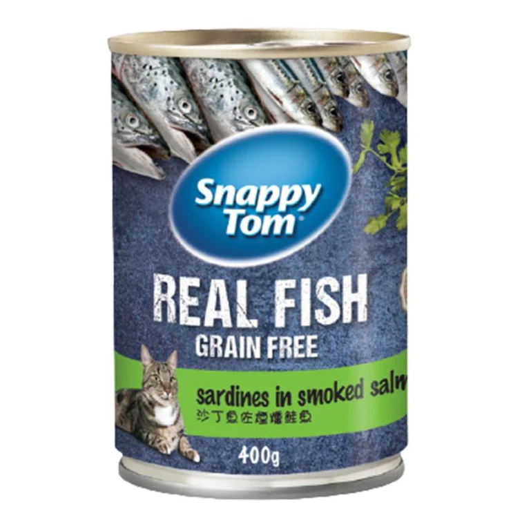 Pate Mèo SNAPPY TOM Real Fish & Real Meat [Lon 400g]