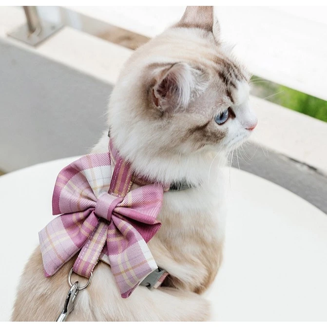 Dây Dắt Chó Mèo Nơ Caro