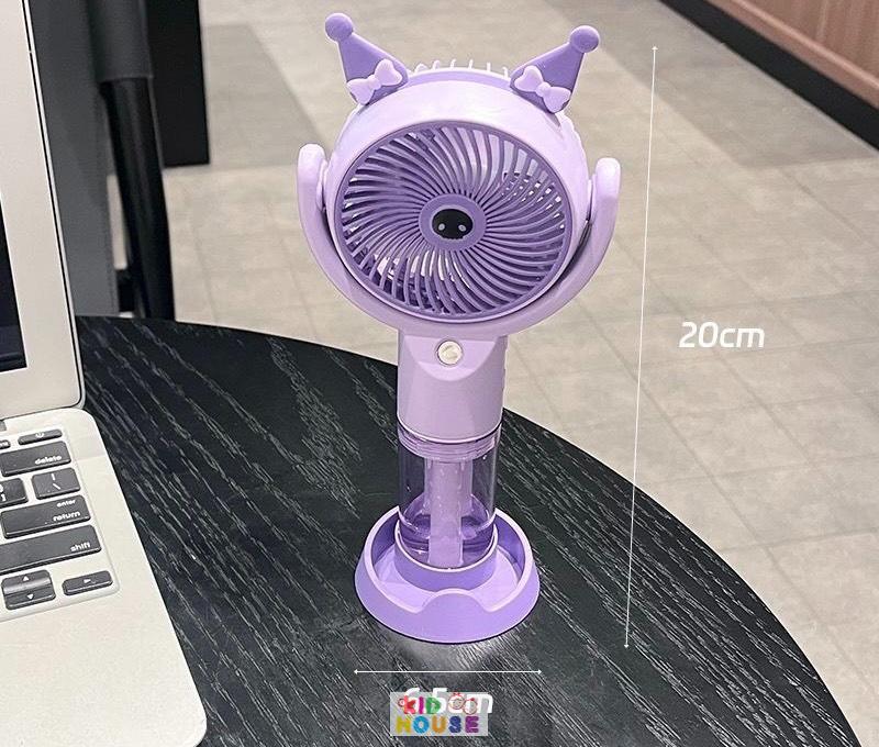 Quạt cầm tay mini capybara, kuromi, quạt sạc công nghệ cao turbo màn led, Quạt quạt tích điện để bàn nhỏ gọn