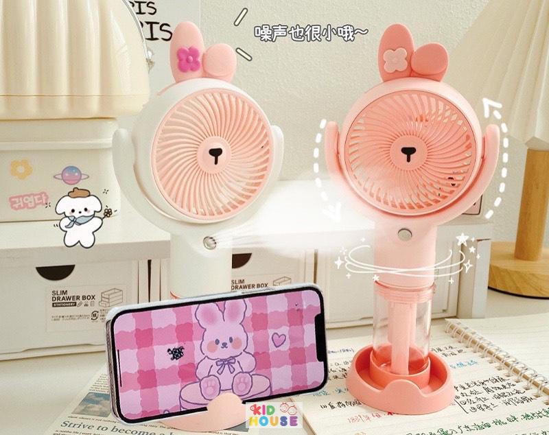 Quạt cầm tay mini capybara, kuromi, quạt sạc công nghệ cao turbo màn led, Quạt quạt tích điện để bàn nhỏ gọn