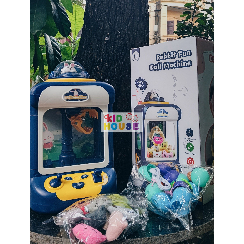 Máy gắp thú bông mini kèm gấu bông dành cho bé, đồ chơi gắp thú bông Kuromo có nhạc có đèn bắt mắt hàng cao cấp