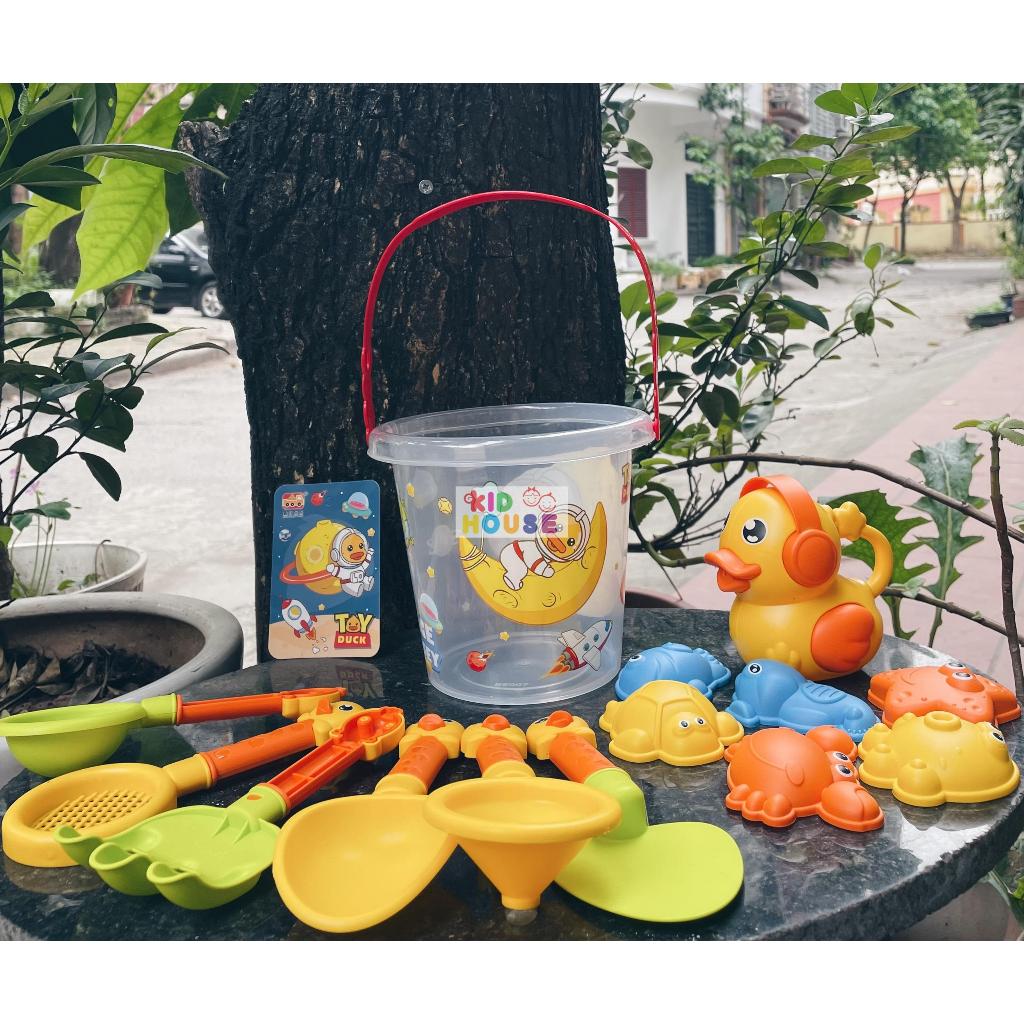 Bộ đồ chơi xúc cát hạt muồng, xuồng xúc cát đi biển, bộ đồ làm vườn cho bé