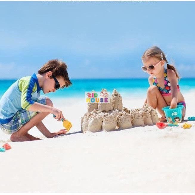 Bộ đồ chơi xúc cát hạt muồng, xuồng xúc cát đi biển, bộ đồ làm vườn cho bé