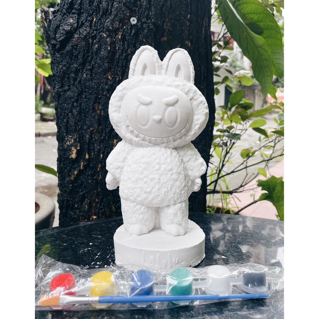 (Size to 16-23cm) Tượng thạch cao bé ba, labubu, kuromi, capybara, công chúa, siêu nhân, Set tô tượng kèm màu và bút vẽ
