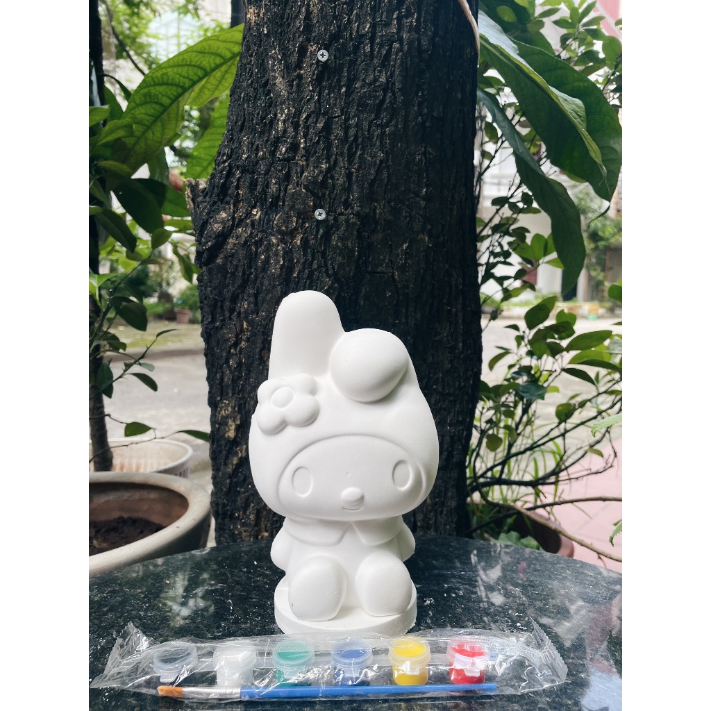 (Size to 16-23cm) Tượng thạch cao bé ba, labubu, kuromi, capybara, công chúa, siêu nhân, Set tô tượng kèm màu và bút vẽ