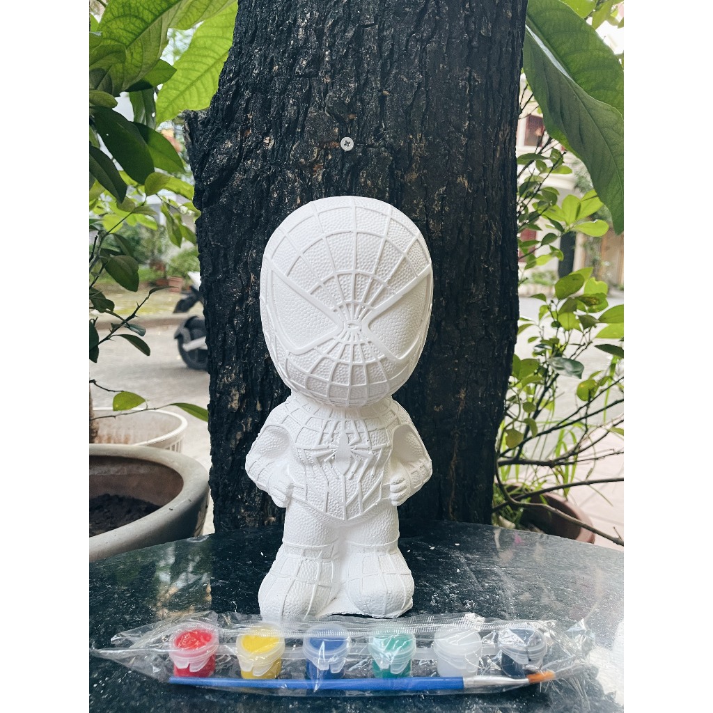 (Size to 16-23cm) Tượng thạch cao bé ba, labubu, kuromi, capybara, công chúa, siêu nhân, Set tô tượng kèm màu và bút vẽ